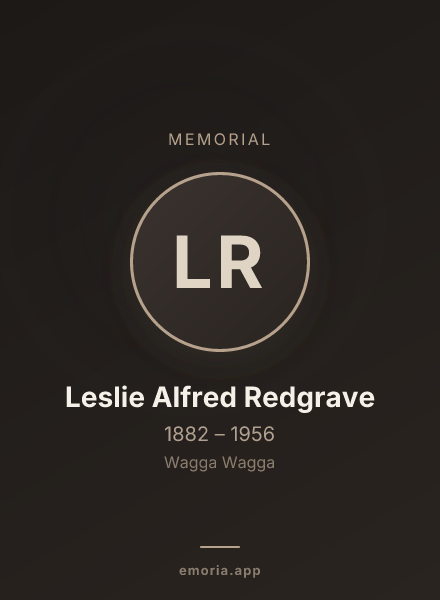 Memorial portrait of Leslie Alfred Redgrave