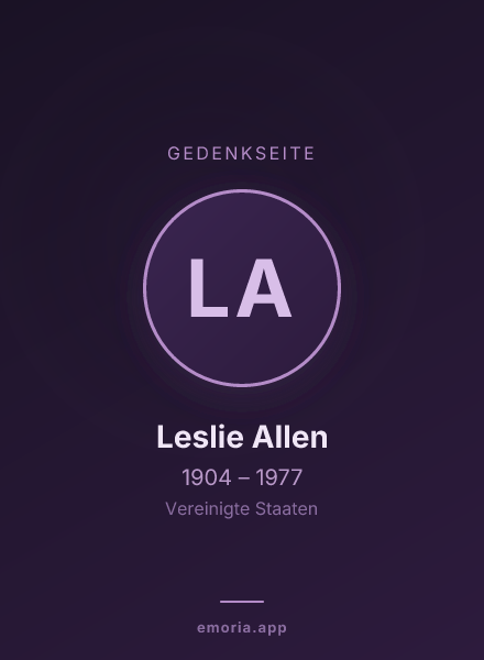 Gedenkportrait von Leslie Allen