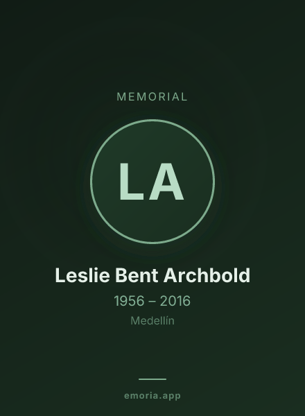 Memorial portrait of Leslie Bent Archbold