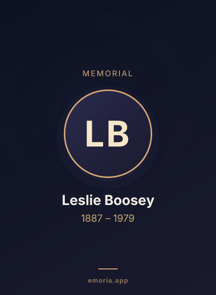 Memorial portrait of Leslie Boosey