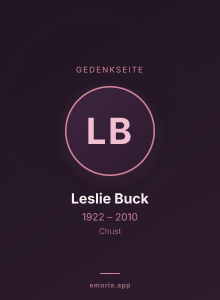 Gedenkportrait von Leslie Buck