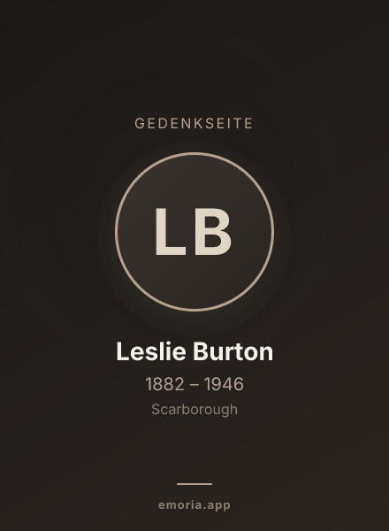 Gedenkportrait von Leslie Burton