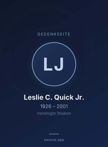 Gedenkportrait von Leslie C. Quick Jr.