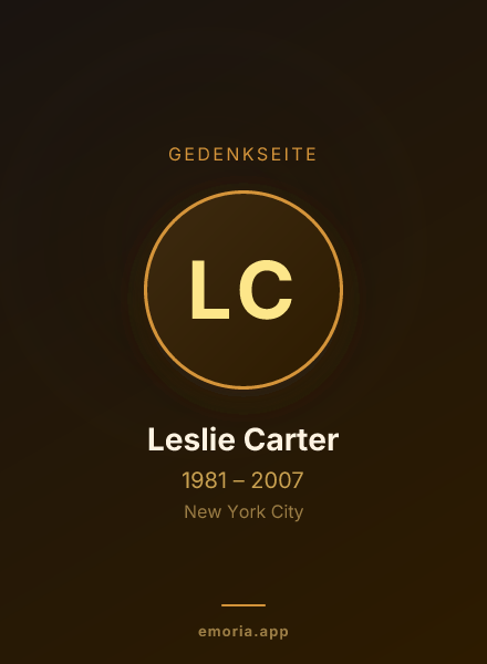 Gedenkportrait von Leslie Carter