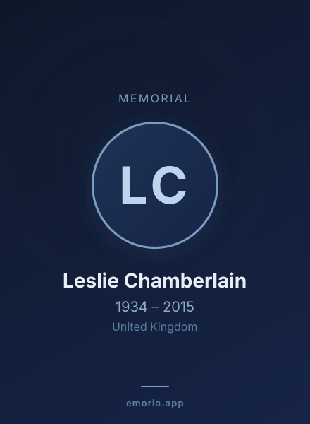 Memorial portrait of Leslie Chamberlain
