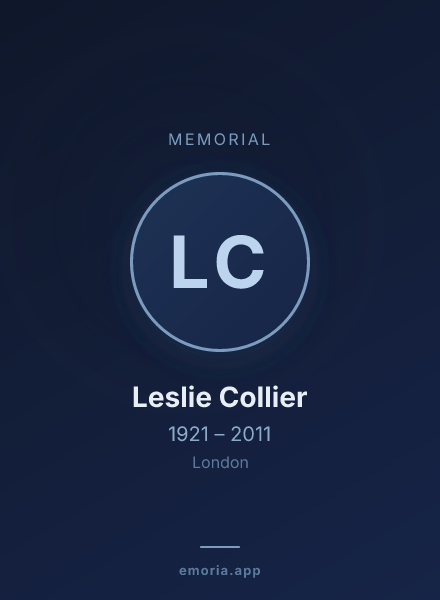 Memorial portrait of Leslie Collier