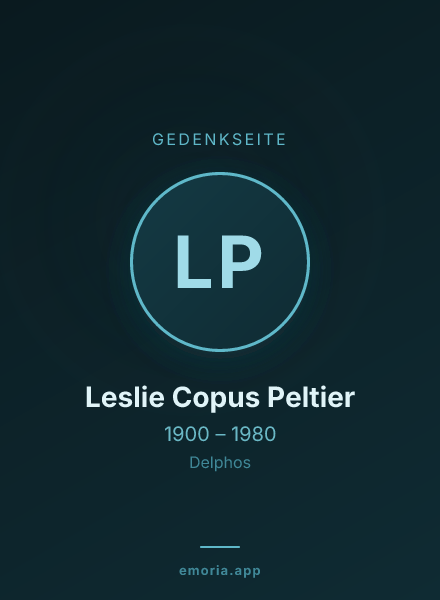 Gedenkportrait von Leslie Copus Peltier