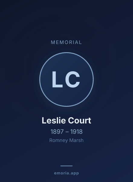 Memorial portrait of Leslie Court