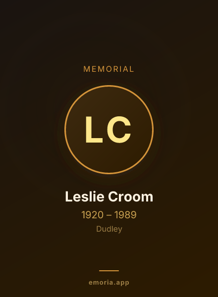 Memorial portrait of Leslie Croom