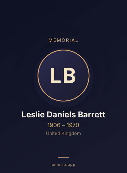 Memorial portrait of Leslie Daniels Barrett