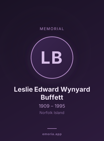 Memorial portrait of Leslie Edward Wynyard Buffett