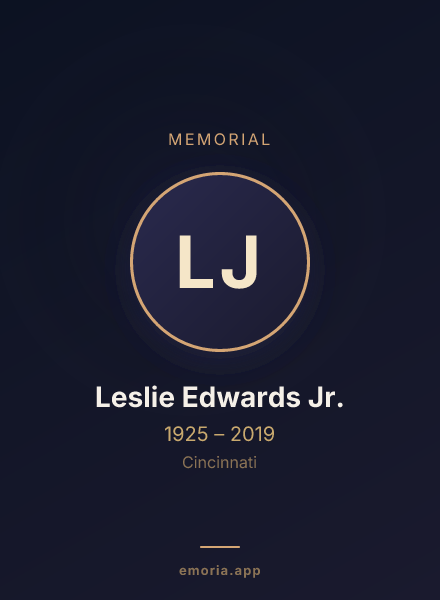 Memorial portrait of Leslie Edwards Jr.