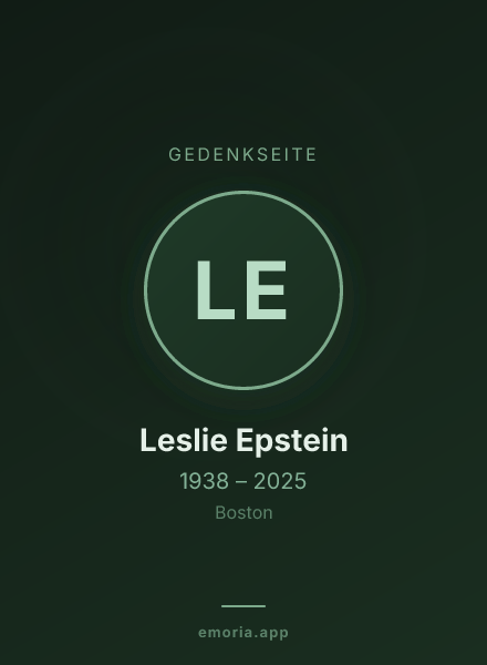 Gedenkportrait von Leslie Epstein