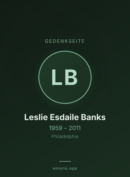Gedenkportrait von Leslie Esdaile Banks