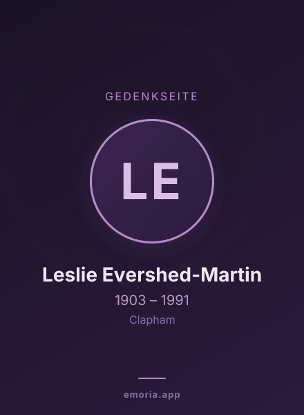 Gedenkportrait von Leslie Evershed-Martin