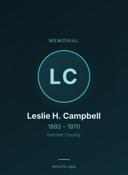 Memorial portrait of Leslie H. Campbell