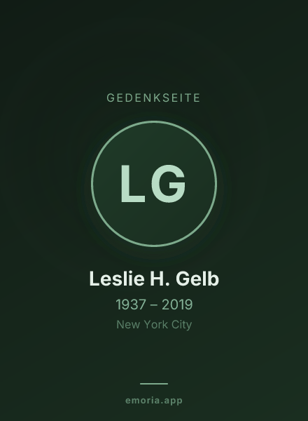 Gedenkportrait von Leslie H. Gelb