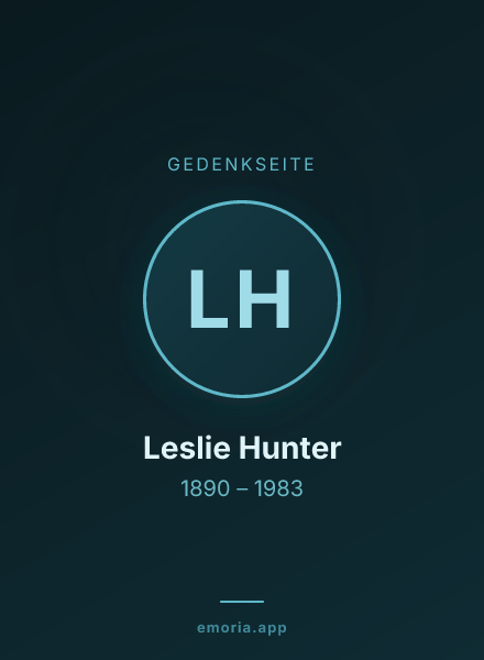Gedenkportrait von Leslie Hunter