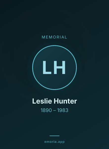 Memorial portrait of Leslie Hunter
