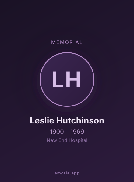 Memorial portrait of Leslie Hutchinson