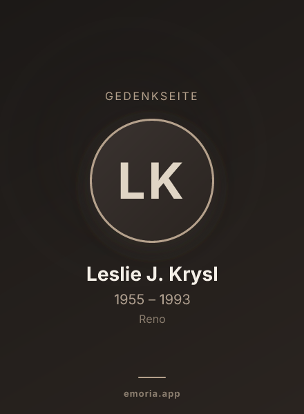 Gedenkportrait von Leslie J. Krysl