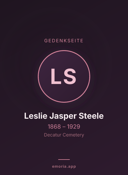 Gedenkportrait von Leslie Jasper Steele