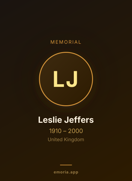 Memorial portrait of Leslie Jeffers