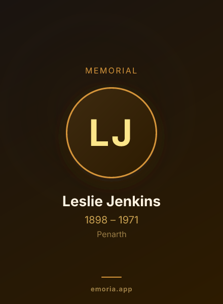 Memorial portrait of Leslie Jenkins