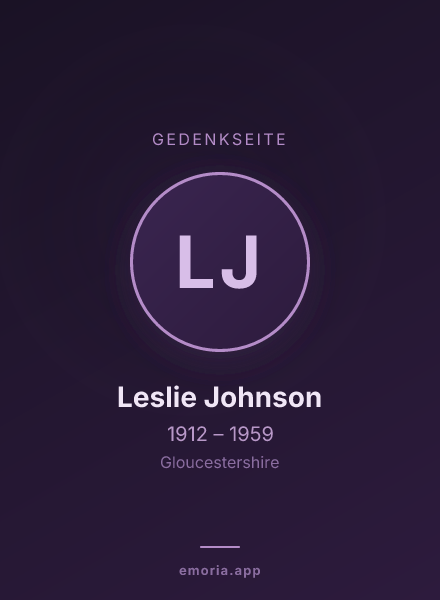 Gedenkportrait von Leslie Johnson