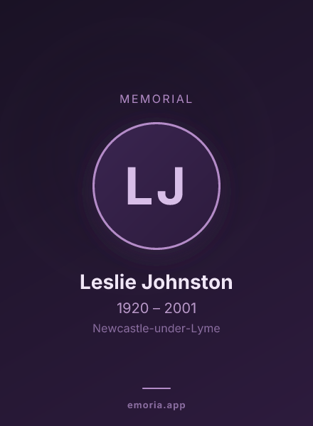 Memorial portrait of Leslie Johnston
