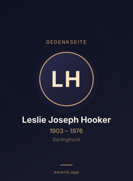 Gedenkportrait von Leslie Joseph Hooker