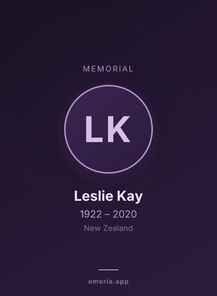 Memorial portrait of Leslie Kay