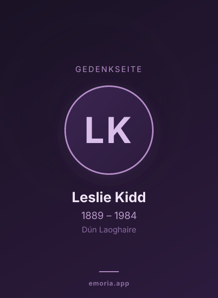 Gedenkportrait von Leslie Kidd
