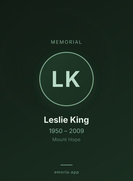 Memorial portrait of Leslie King
