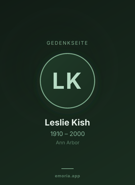 Gedenkportrait von Leslie Kish