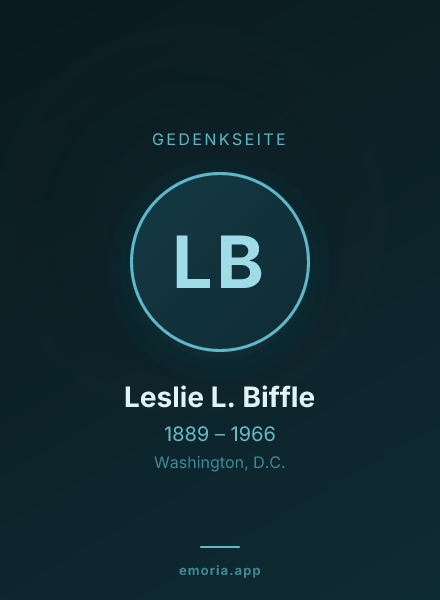 Gedenkportrait von Leslie L. Biffle