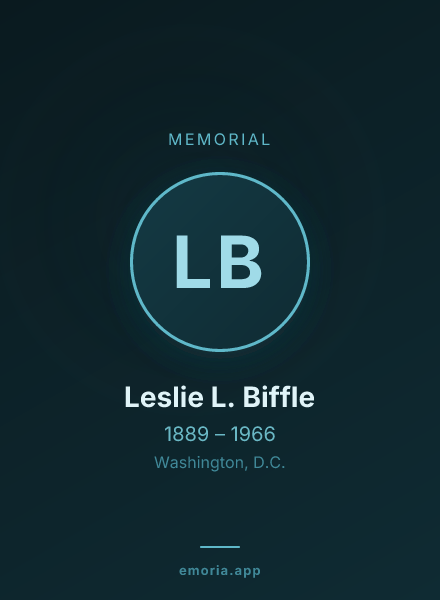 Memorial portrait of Leslie L. Biffle