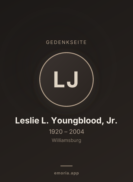 Gedenkportrait von Leslie L. Youngblood, Jr.