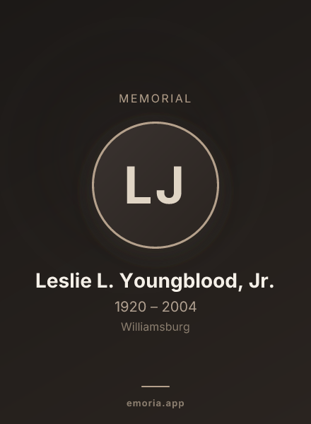 Memorial portrait of Leslie L. Youngblood, Jr.