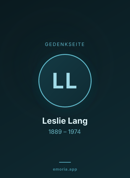 Gedenkportrait von Leslie Lang