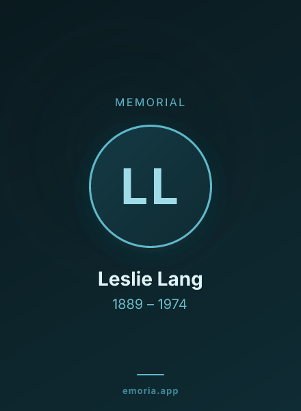 Memorial portrait of Leslie Lang