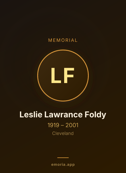 Memorial portrait of Leslie Lawrance Foldy
