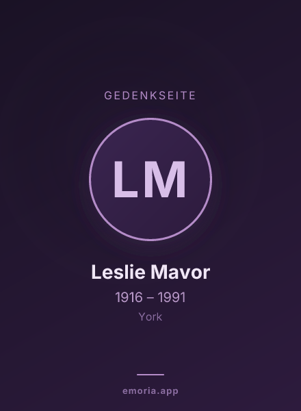 Gedenkportrait von Leslie Mavor