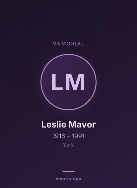 Memorial portrait of Leslie Mavor
