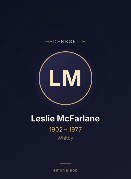 Gedenkportrait von Leslie McFarlane