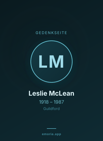 Gedenkportrait von Leslie McLean
