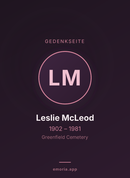 Gedenkportrait von Leslie McLeod
