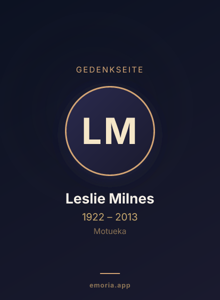 Gedenkportrait von Leslie Milnes