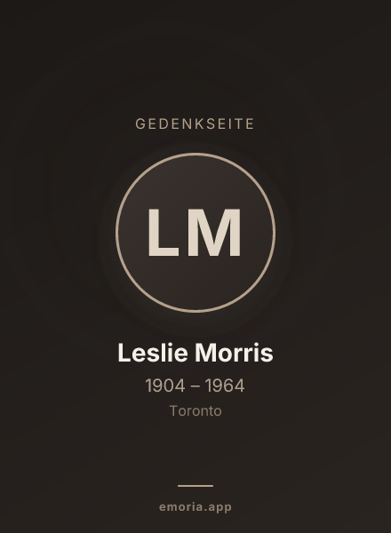Gedenkportrait von Leslie Morris