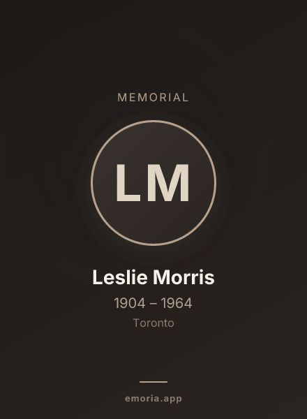 Memorial portrait of Leslie Morris
